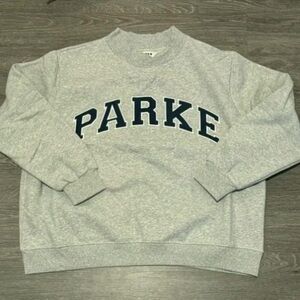 Parker Gray Crewneck Sweatshirt with Navy Lettering